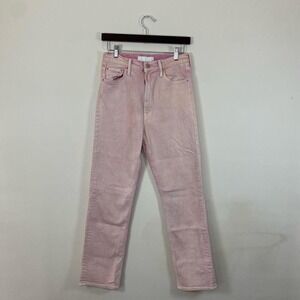 Mother Superior The Dazzler Jeans Light Pink High Waisted Straight Leg  Size 29